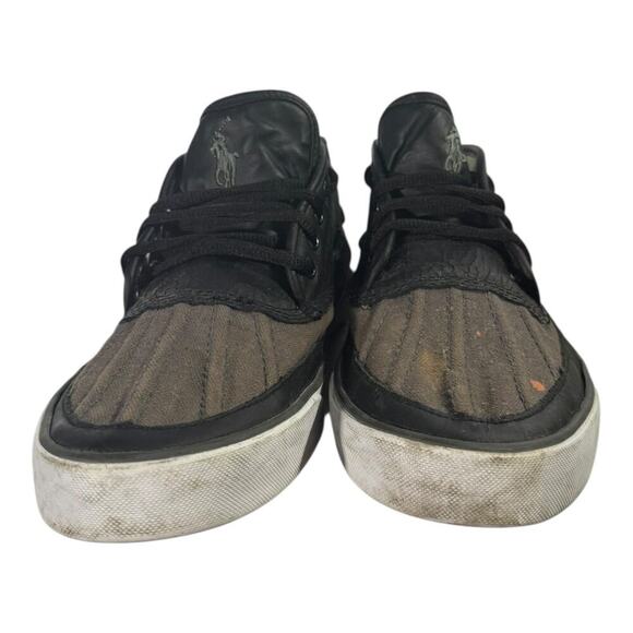 Polo Ralph Lauren Mens Parkstone Mid Sneakers Black/Brown Size 11.5D Lace Up - Picture 2 of 8